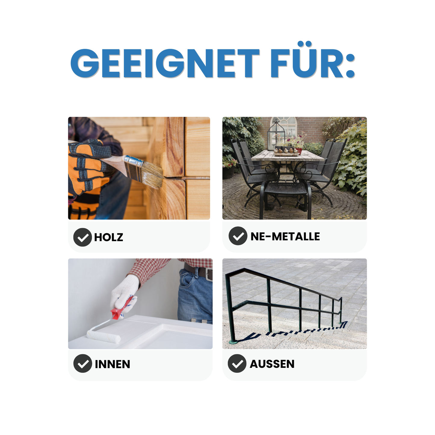 Buntlack, Kunstharzlack, Holz, Eisen, Metalle, RAL Farbwahl - MATT