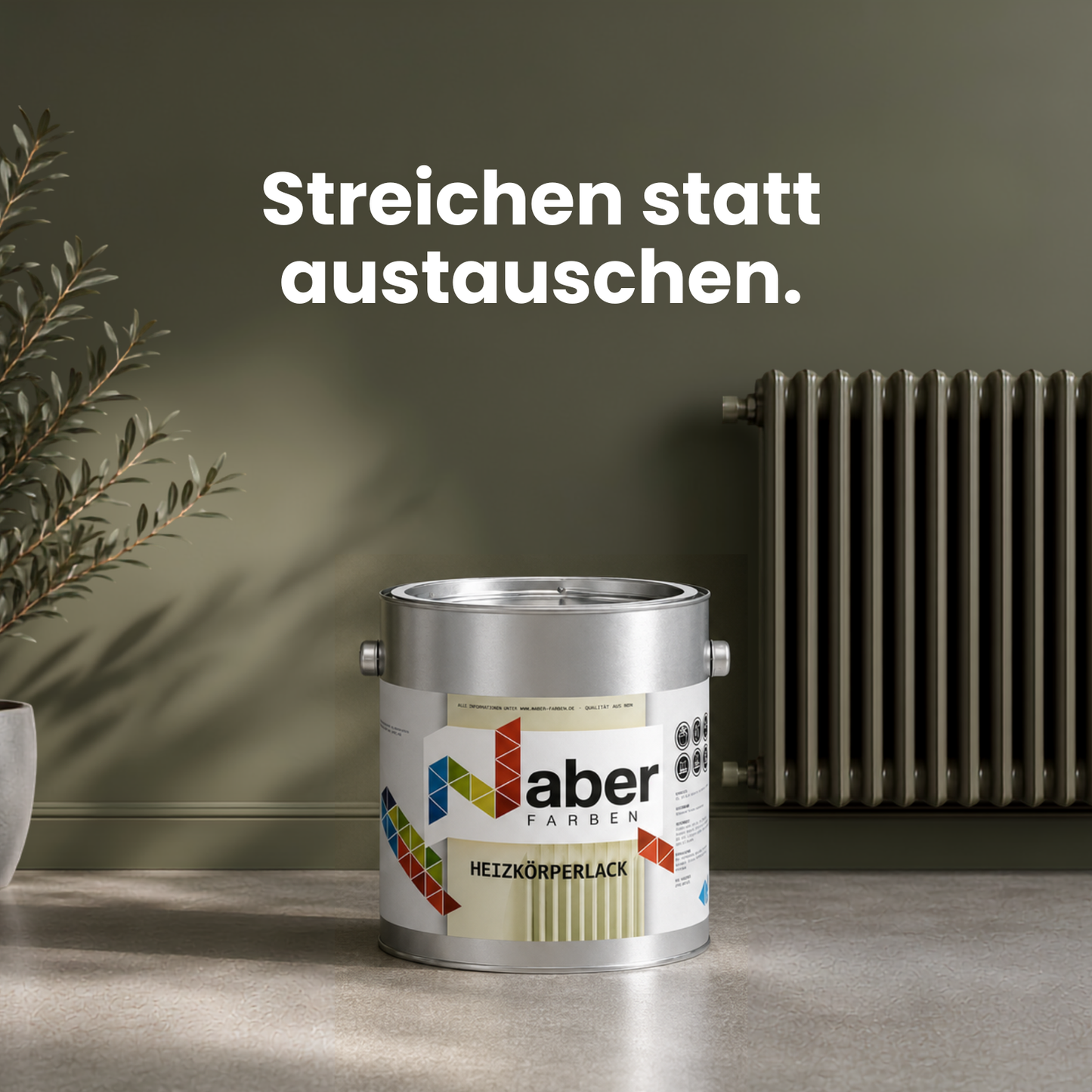 1 L Heizkörperlack, Heizungslack, Hitzebeständig, Direkt auf Rost, RAL Farbwahl - Seidenmatt