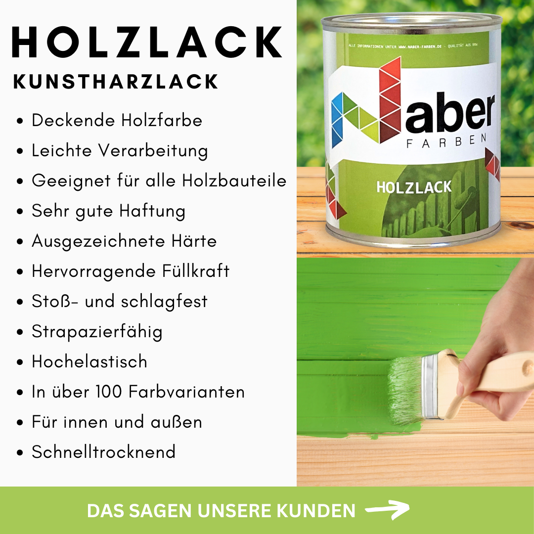 1 L Holzlack, RAL Farbwahl - SEIDENMATT (RAL 6008 - 9018)