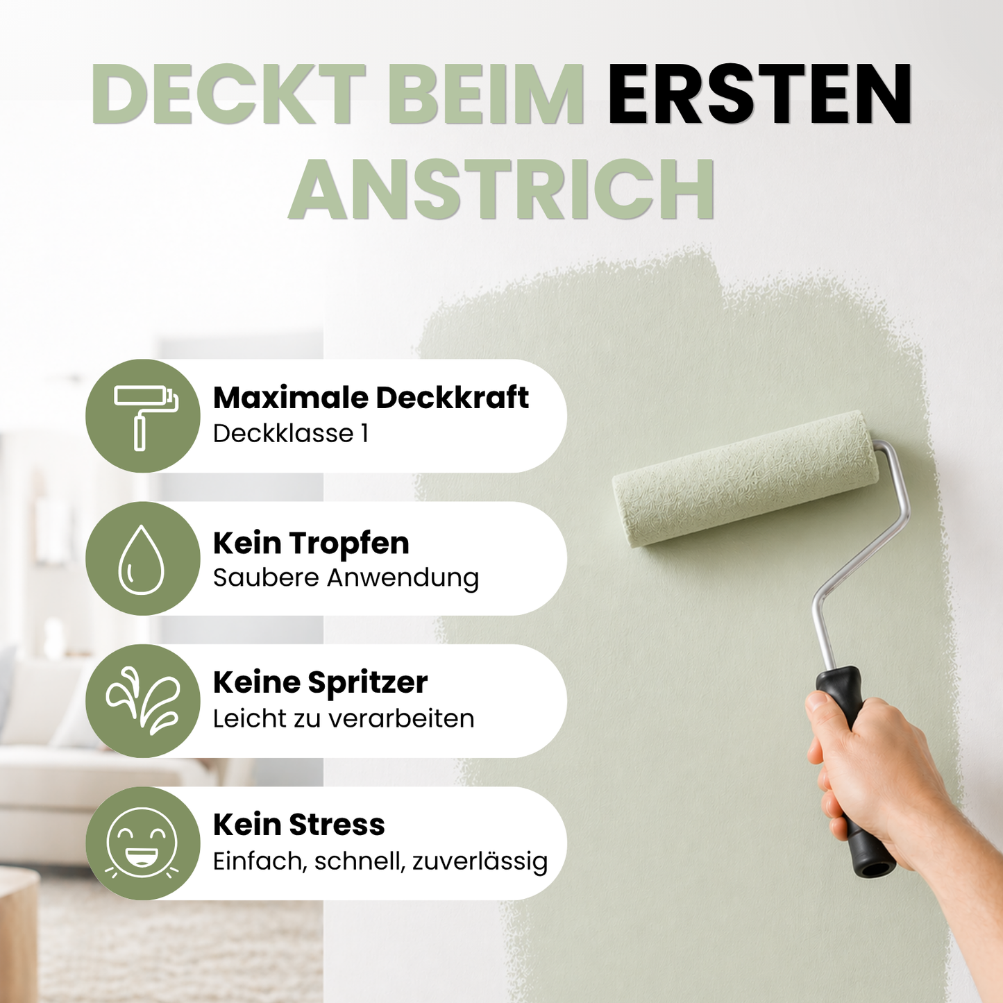 Innenfarbe, Wand- & Deckenfarbe, Hochdeckend, nach Caparol 3D-System Plus Farbkarte - Matt