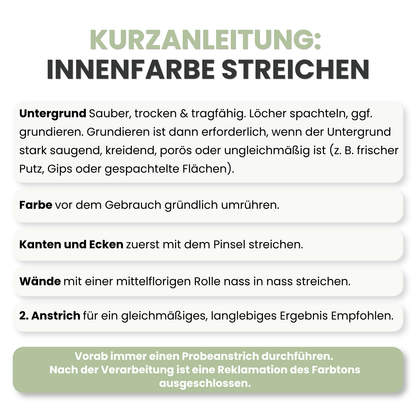 Innenfarbe, Wandfarbe, Farbwahl, Profi-Qualität - MATT