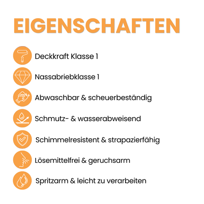 5 L Kinderzimmer Wandfarbe, Kinderzimmerfarbe, Abwaschbare Innenfarbe, Scheuerbeständig, RAL Farbwahl - MATT