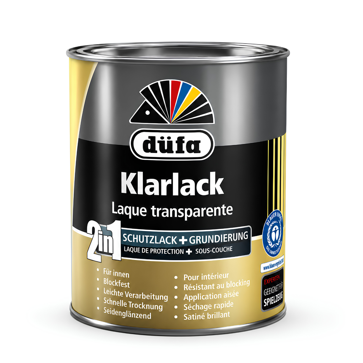 düfa 2in1 Klarlack Seidenglänzend – Schutzlack & Grundierung für Holz, Transparente Holzlackierung, Farblos