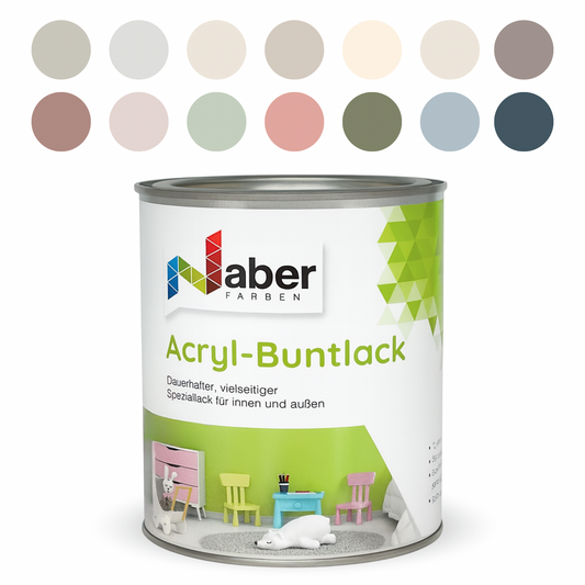 Acryl Buntlack, Möbellack, Spielzeugfarbe, Holzlack, Farbwahl, Profi-Qualität - Seidenmatt