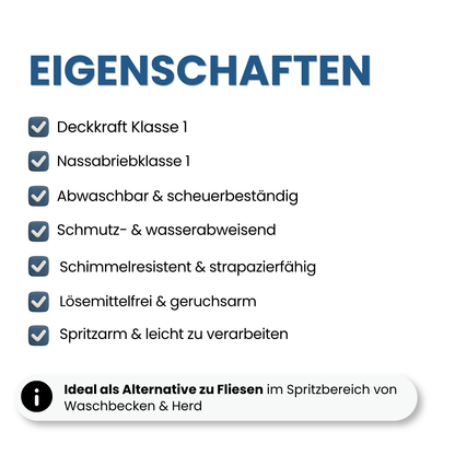 1 L Küchen & Badfarbe Matt – Abwaschbare Wandfarbe für Feuchträume, RAL Farbwahl