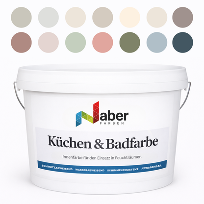 Küchen und Badfarbe, Hochdeckend, Abwischbar, Schimmelresistent, Farbwahl - MATT