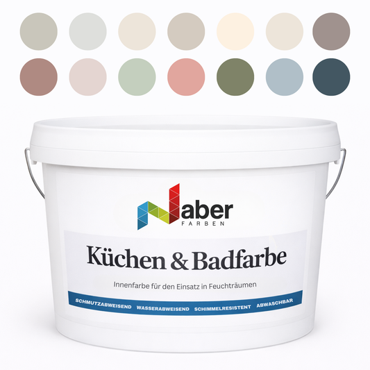 Küchen und Badfarbe, Hochdeckend, Abwischbar, Schimmelresistent, Farbwahl - MATT