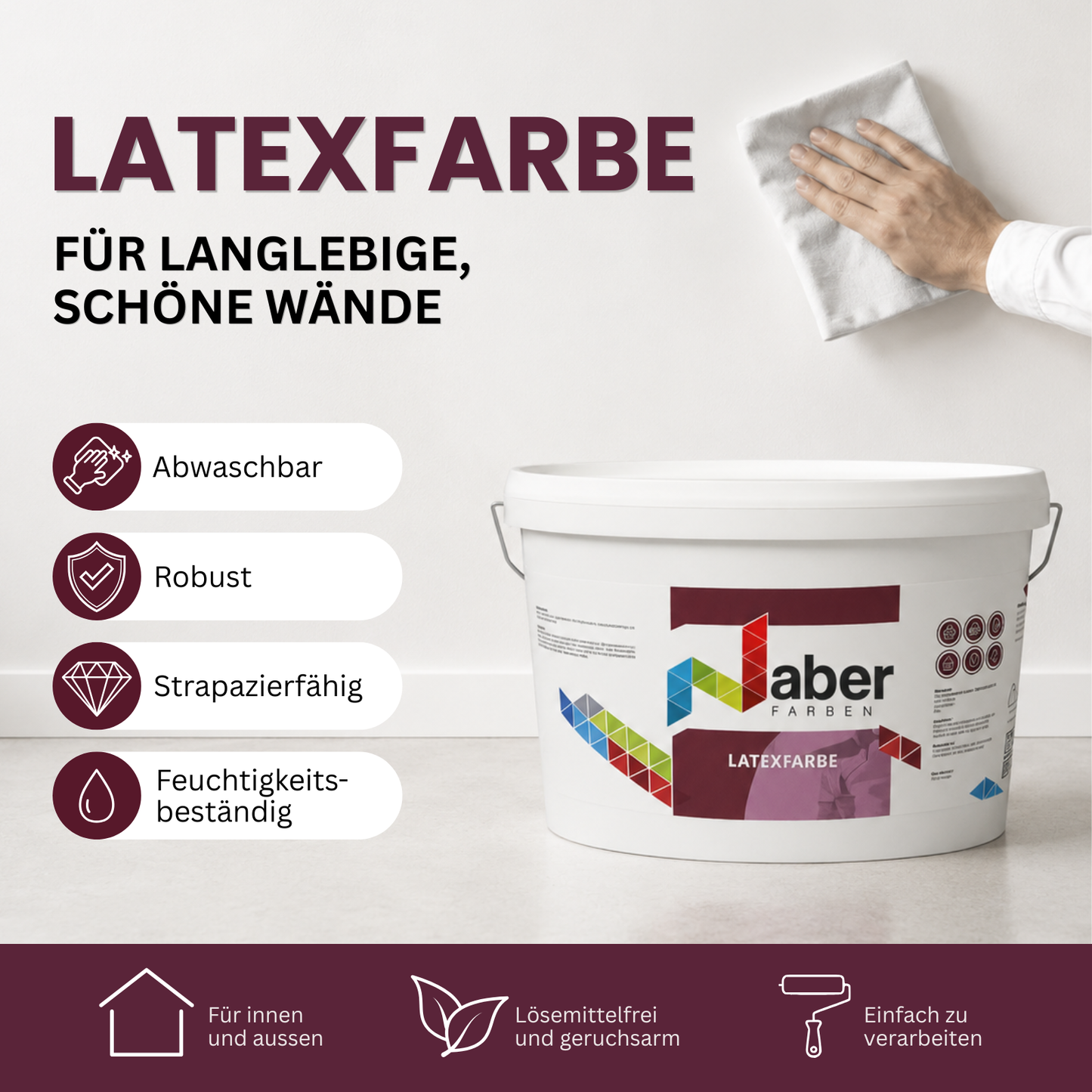 10 L Latexfarbe, Abwaschbare Wandfarbe, RAL Farbwahl - MATT