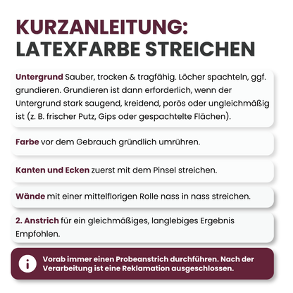 1 L Latexfarbe, Abwaschbare Wandfarbe, RAL Farbwahl - MATT