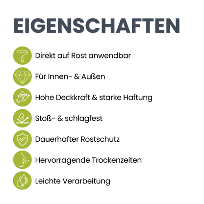 2,5 L Metallschutzlack 3 in 1, Rostschutz + Grundierung, RAL Farbwahl - SEIDENMATT