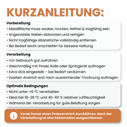 2,5 L Metallschutzlack 3 in 1, Rostschutz + Grundierung, RAL Farbwahl - SEIDENMATT