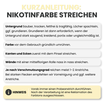 Nikotinfarbe, Nikotinsperre, Fleckenisolierend, Ruß & Nikotin Isolierfarbe, WEISS - MATT