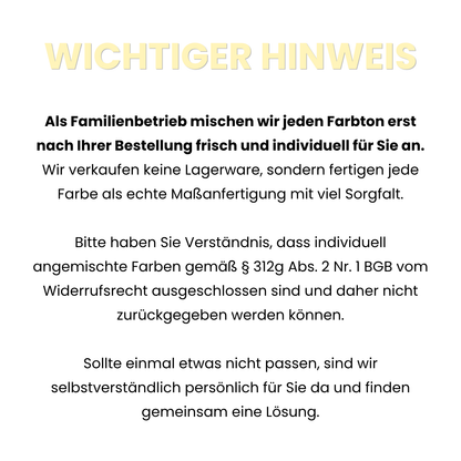 Nikotinfarbe, Nikotinsperre, Fleckenisolierend, Isolierfarbe, RAL Farbwahl - MATT