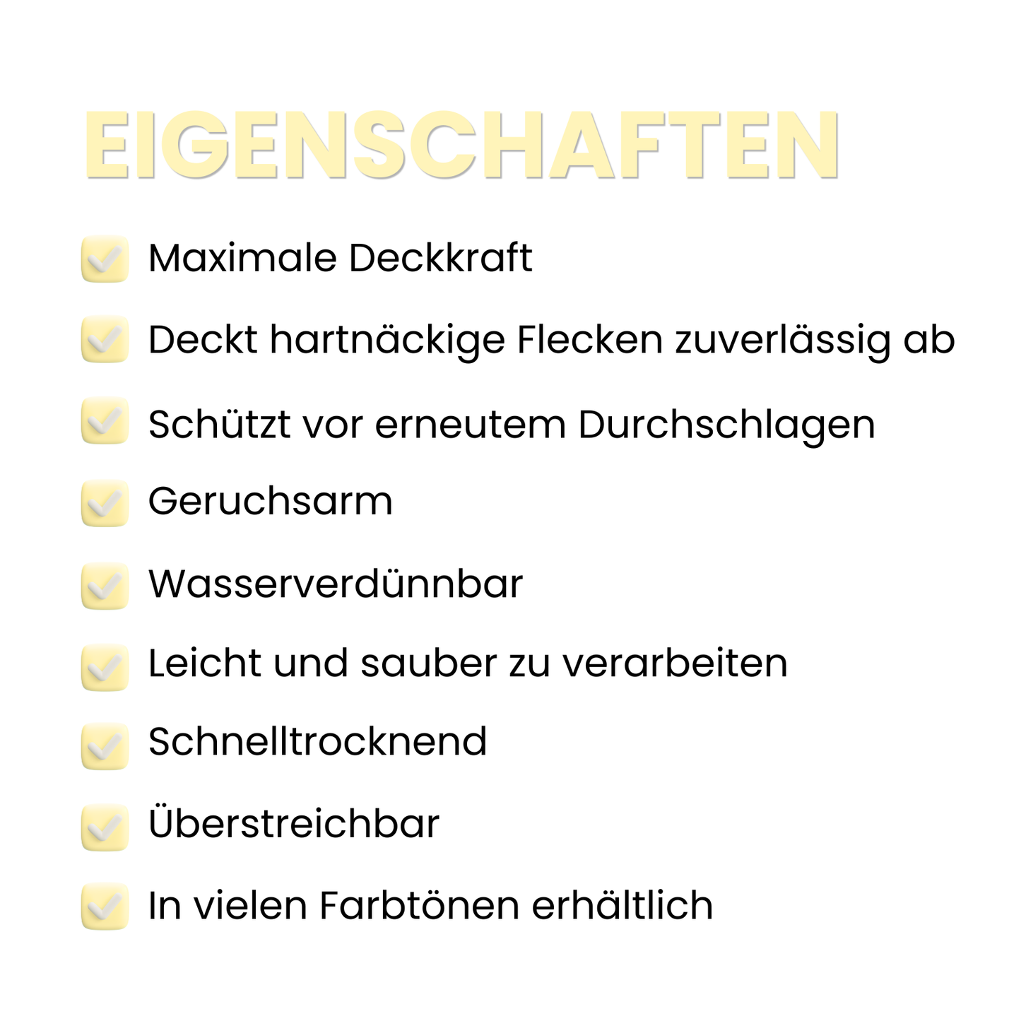 Nikotinfarbe – Hochdeckende Isolierfarbe gegen Nikotin-, Ruß- & Wasserflecken, Feine Farben - MATT