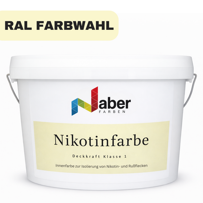 Nikotinfarbe, Nikotinsperre, Fleckenisolierend, Isolierfarbe, RAL Farbwahl - MATT