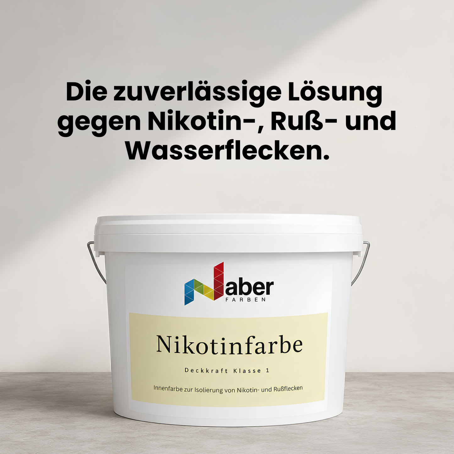 Nikotinfarbe – Hochdeckende Isolierfarbe gegen Nikotin-, Ruß- & Wasserflecken, Feine Farben - MATT