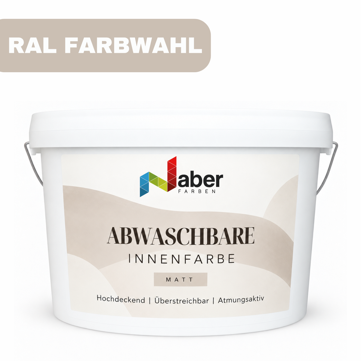 10 L Abwaschbare Innenfarbe, Wandfarbe, Hochdeckend, Atmungsaktiv, RAL Farbwahl - MATT