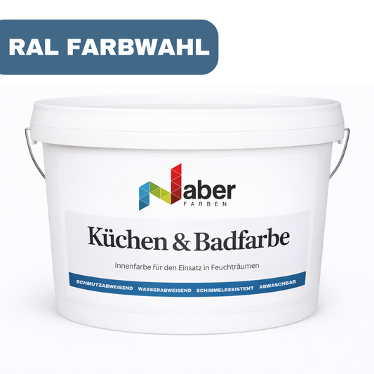 10 L Küchen und Badfarbe, Hochdeckend, Abwischbar, Schimmelresistent, RAL Farbwahl - MATT