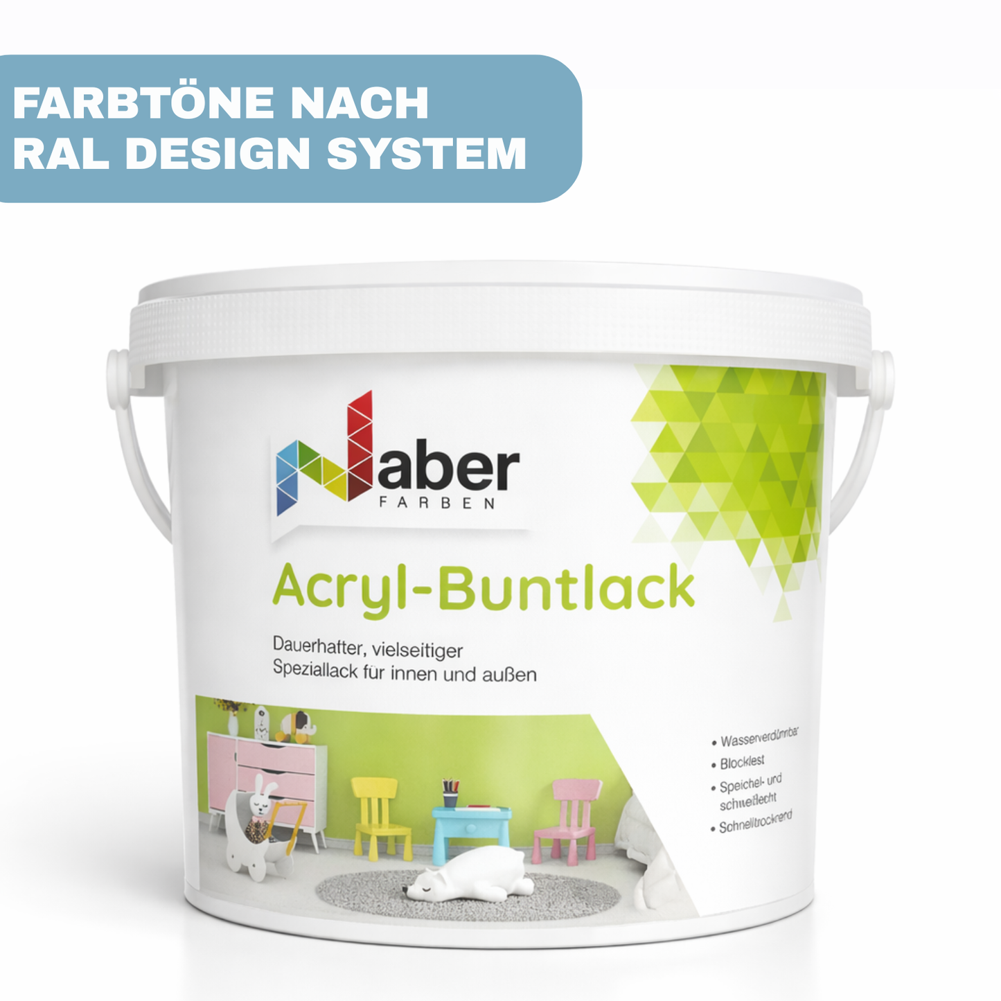 Acryl Buntlack 3 in 1, Möbellack, Möbelfarbe, Holzlack, Geruchsneutral, Kindersicher, RAL Design Farbkarte - Matt
