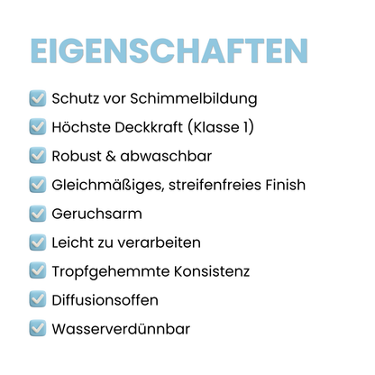 Antischimmelfarbe, Feuchtraumfarbe, Schimmelhemmende Innenfarbe, Farbwahl - MATT