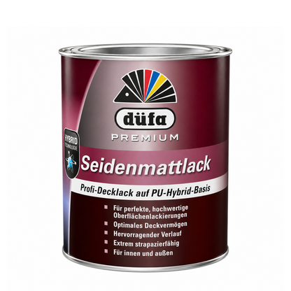 750 ml düfa PREMIUM Seidenmattlack – Hochwertiger PU-Hybrid-Lack für Innen & Außen | Wasserbasiert & Strapazierfähig