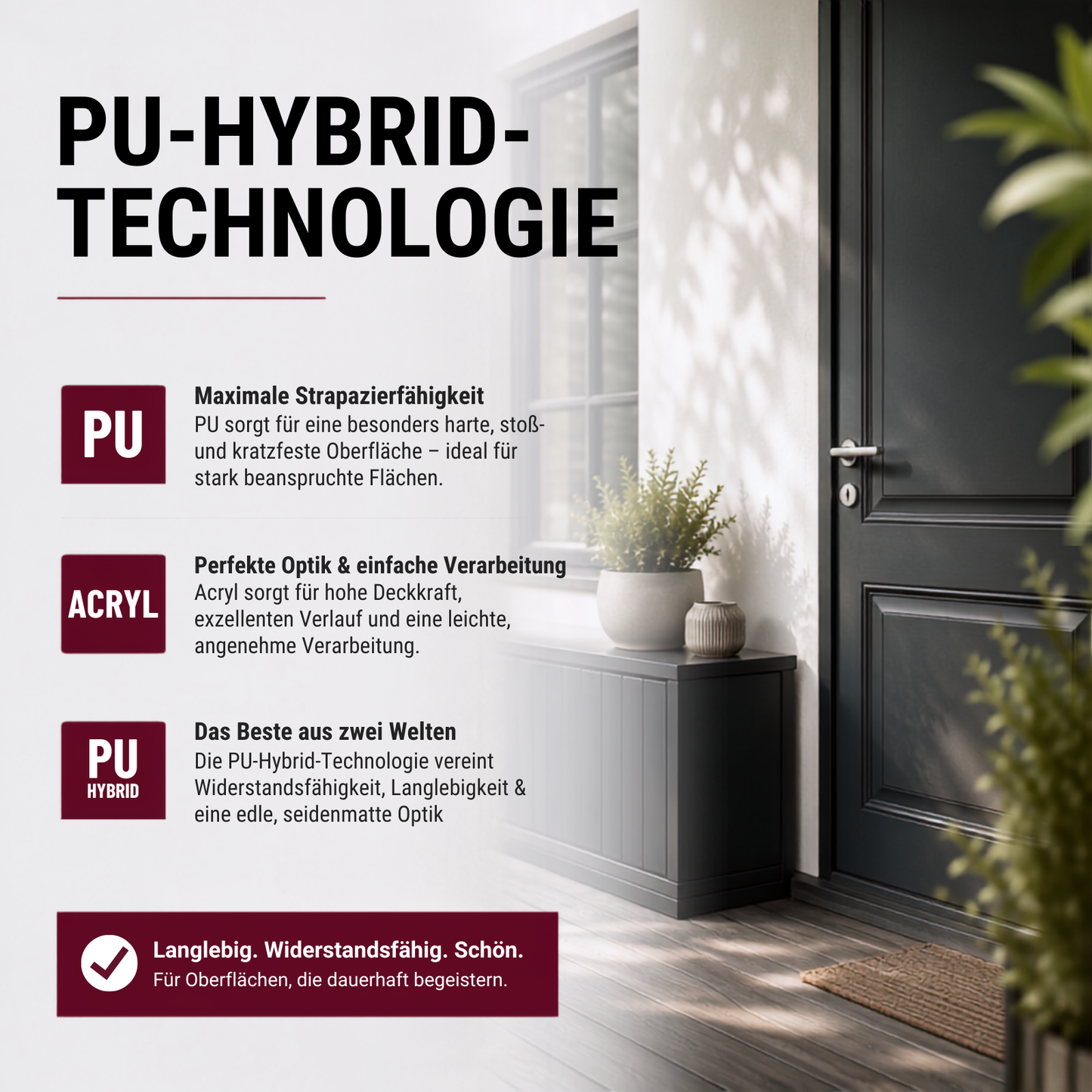 750 ml düfa PREMIUM Seidenmattlack – Hochwertiger PU-Hybrid-Lack für Innen & Außen | Wasserbasiert & Strapazierfähig