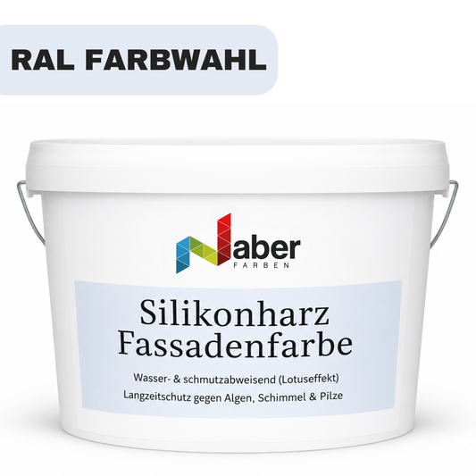 Silikonharz Fassadenfarbe, Außenfarbe, Lotuseffekt, RAL Farbwahl - MATT