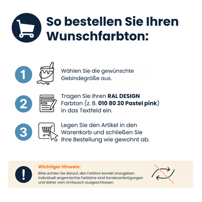 Acryl Buntlack 3 in 1, Möbellack, Möbelfarbe, Holzlack, Geruchsneutral, Kindersicher, RAL Design Farbkarte - Matt