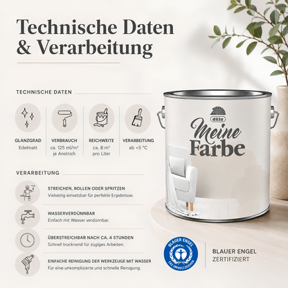 düfa Meine Farbe – Hochdeckende Innenfarbe für Wände & Decken | Edelmatt, Konservierungsmittelfrei