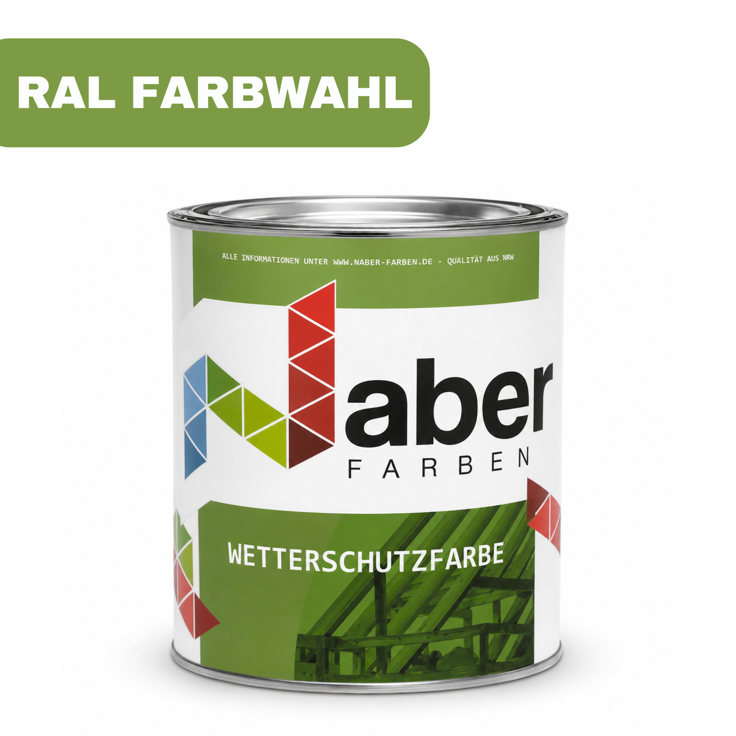 1 L Wetterschutzfarbe, Holzfarbe, Holzschutzfarbe, Deckend, RAL Farbwahl - Matt