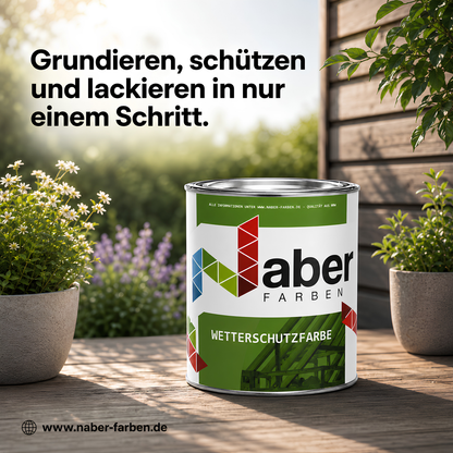 Wetterschutzfarbe, Holzfarbe, Holzschutzfarbe, Deckend, nach RAL Design Farbkarte - Seidenmatt