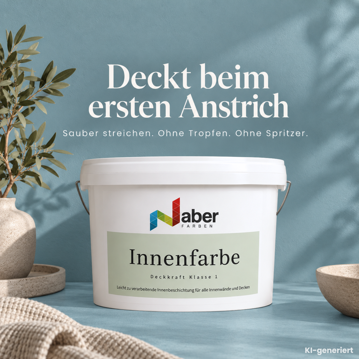 Premium Wandfarbe - Blaugrau Dark, Hochdeckend, Tropf- & Spritzgehemmt – Matt