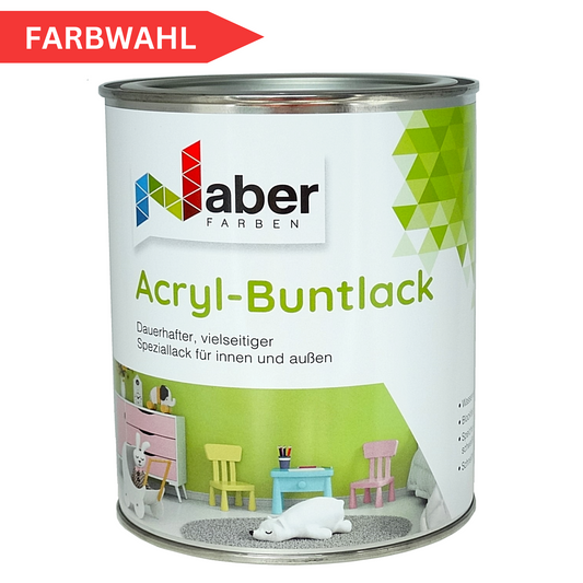 1 L Acryl Buntlack, Acryllack, RAL Farbwahl - SEIDENMATT (RAL 1000 - 6007)