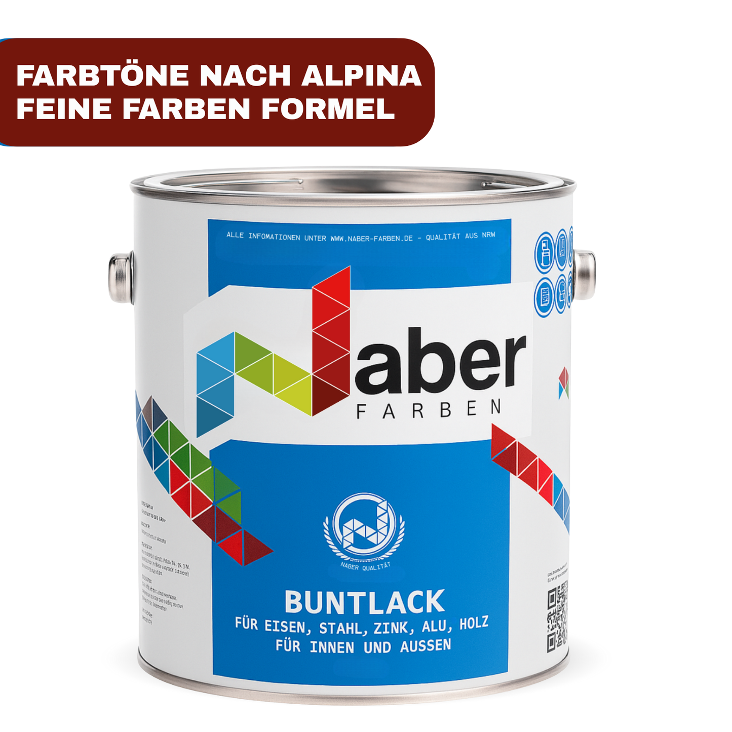 Buntlack, Kunstharzlack, Holz, Eisen, Metall, Feine Farben - Seidenmatt