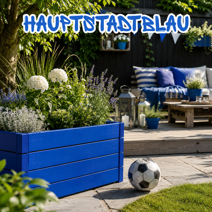 Wetterschutzfarbe, Holzfarbe, Holzschutzfarbe, Deckend, Hauptstadtblau, Berlin Vereinsfarbe - Seidenmatt
