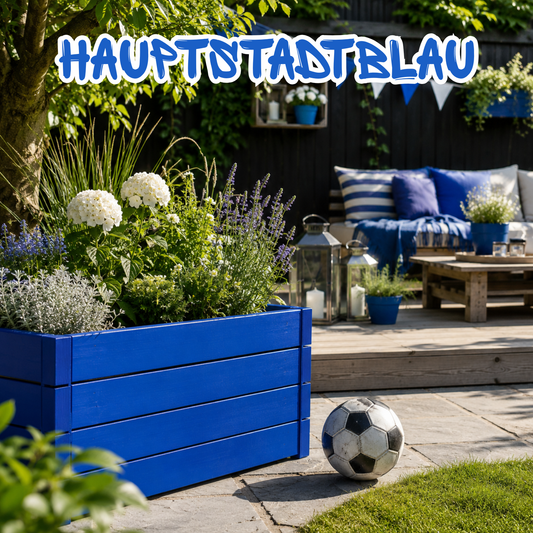Wetterschutzfarbe, Holzfarbe, Holzschutzfarbe, Deckend, Hauptstadtblau, Berlin Vereinsfarbe - Seidenmatt