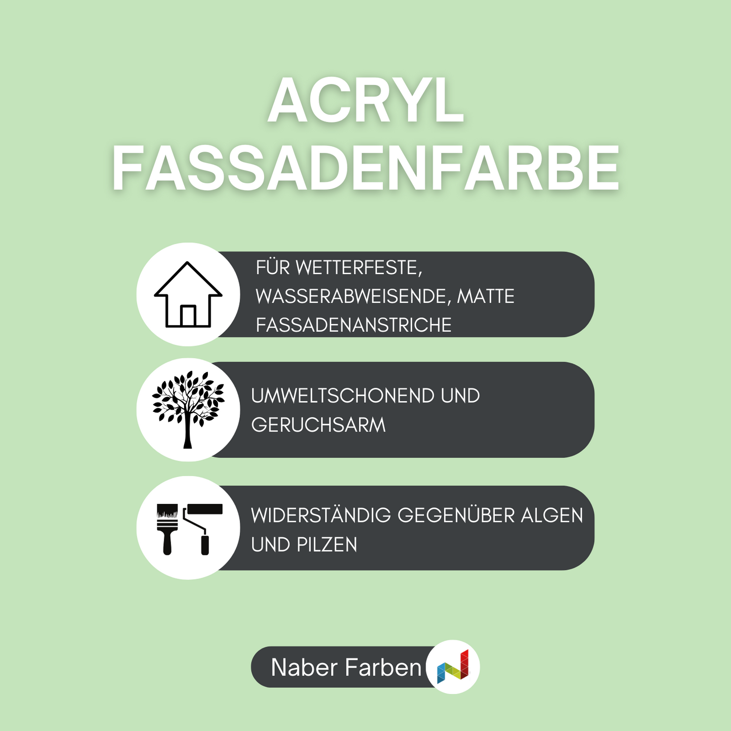 5 L Acryl Fassadenfarbe, RAL Farbwahl - MATT (RAL 6008 - 9018)