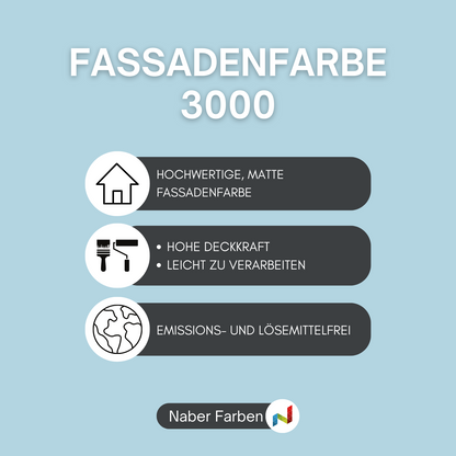 12,5 L Fassadenfarbe 3000, Umweltschonend, alle Untergründe, WEISS - MATT