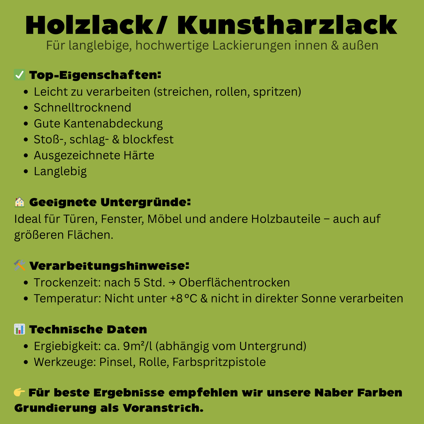 2,5 L Holzlack, Holzfarbe, Kunstharzlack, für alle Holzbauteile, RAL Farbwahl - SEIDENMATT