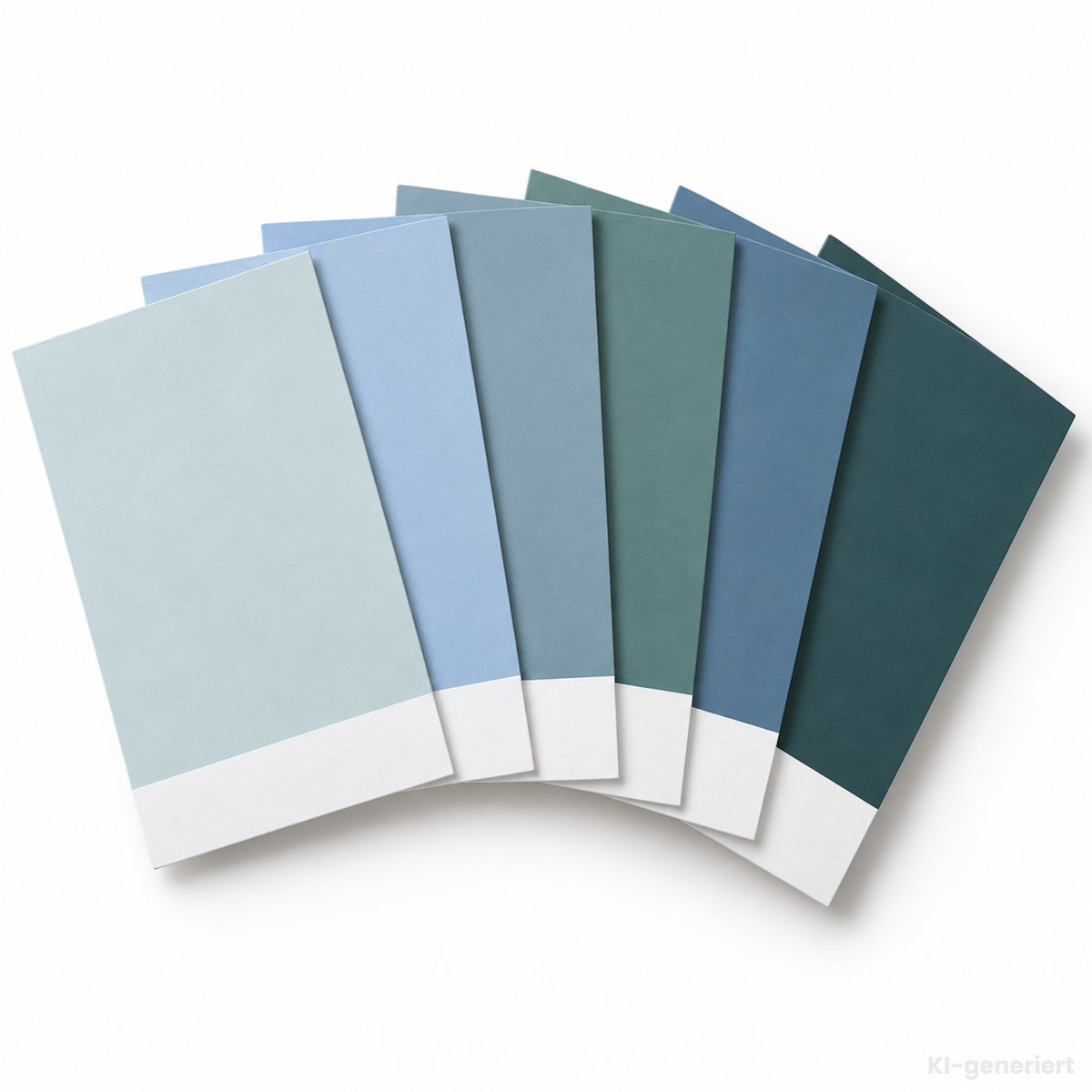 Farbkarten-Set Blau – 6 handbemalte Farbtöne im A6-Format