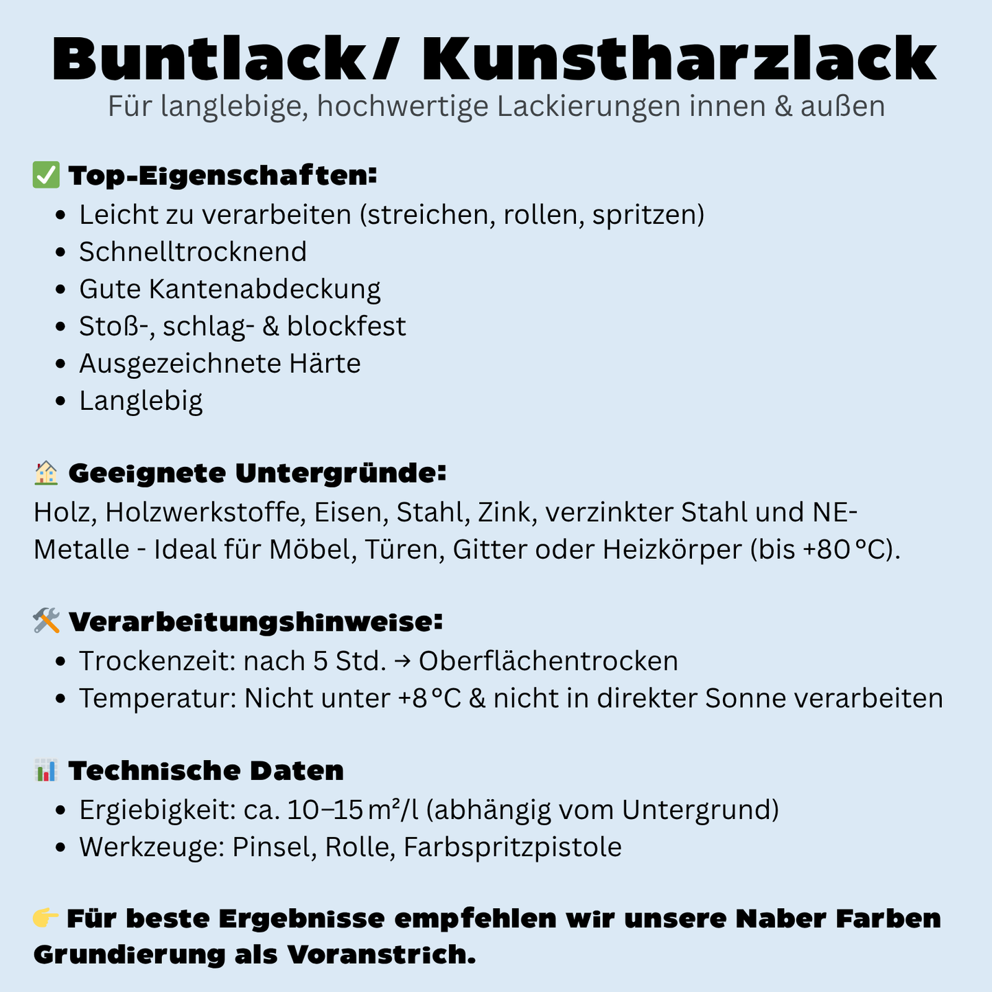 Buntlack, Kunstharzlack, Holz, Eisen, Metall, Farbwahl, Profi-Qualität - Seidenmatt