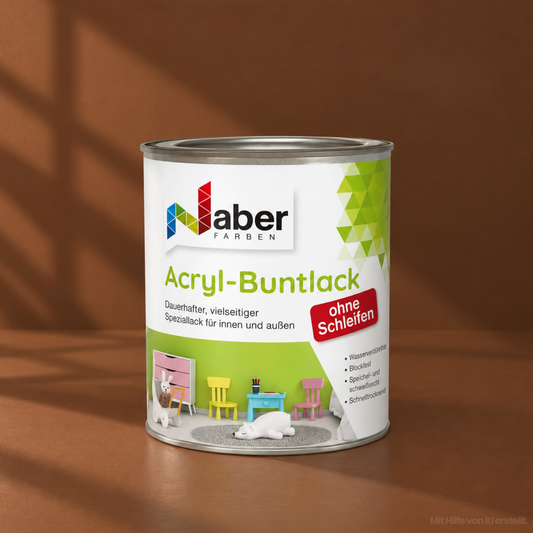 3-in-1 Acryl Buntlack ohne Schleifen, "Eberling" - Warmes, erdiges Braun, Seidenmatt
