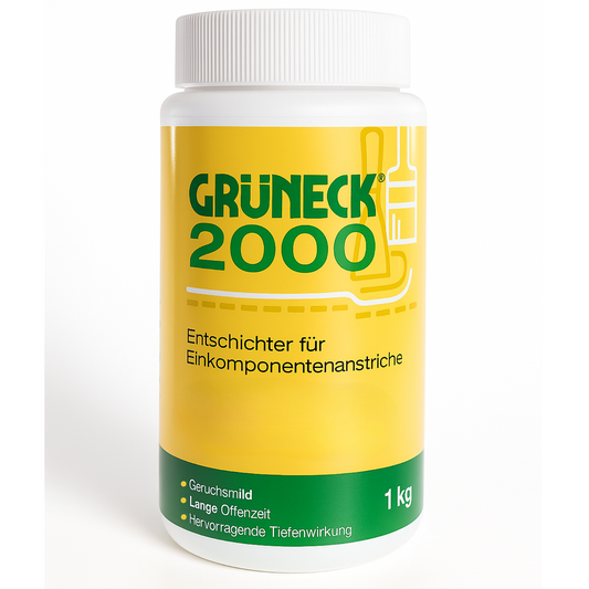 1 kg Grüneck 2000, Entschichter, Abbeizer, entfernt Farben, Kunstharzputze, Lacke, Tapeten, Klebstoff- & Teppichbodenreste
