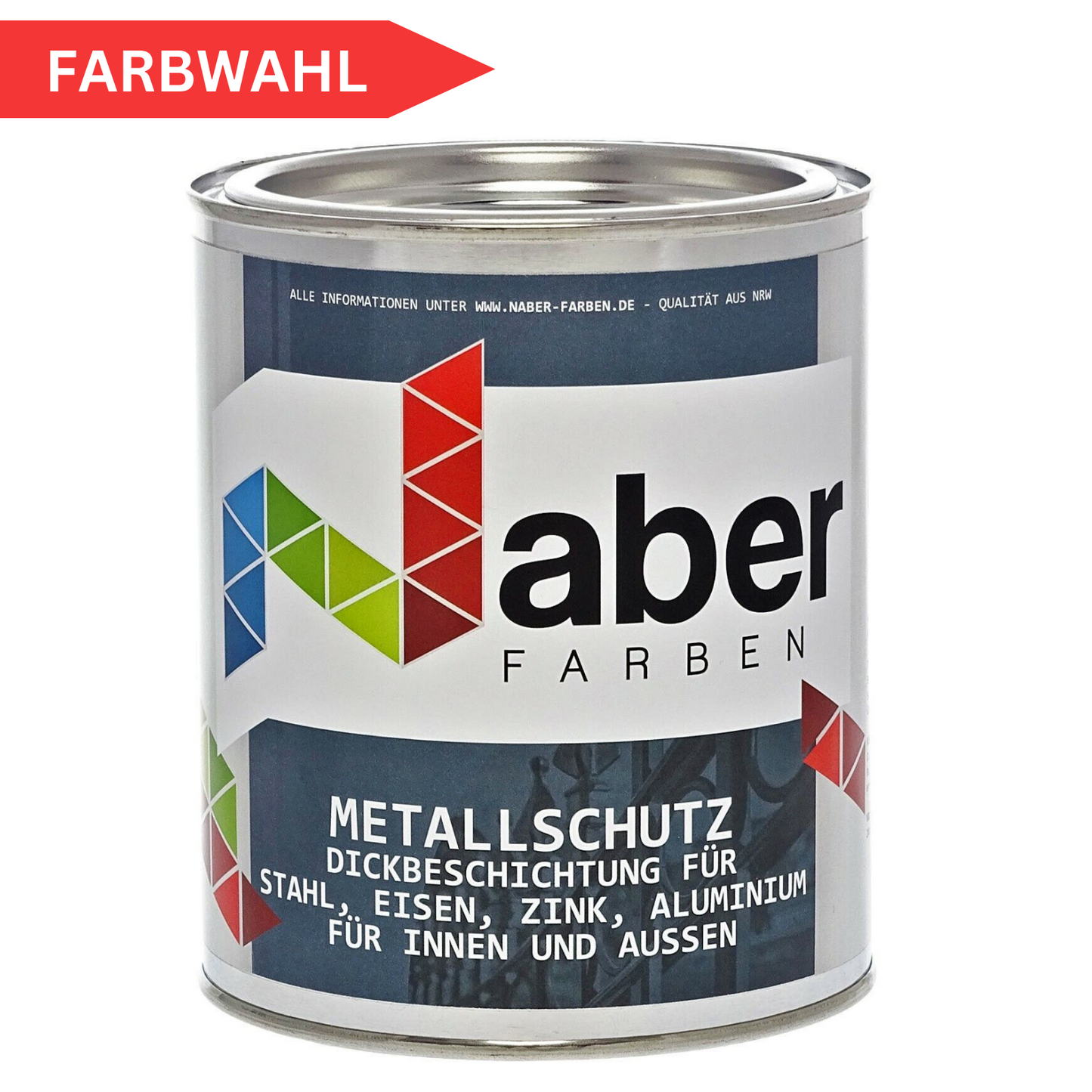 1 L Metallschutz, Rostschutz + Grundierung, RAL Farbwahl - SEIDENGLANZ