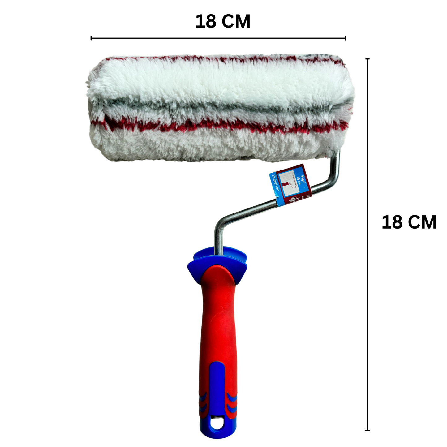 18 cm Flächenmeister Farbwalze mit Griff, Premium, für Rauhfaser/Fassaden, hochwertig, 18 mm Florhöhe,