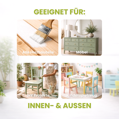 Acryl Buntlack 3 in 1, Möbellack, Möbelfarbe, Hozlack, Geruchsneutral, Kindersicher, nach Caparol 3D-System Plus Farbkarte - Seidenmatt