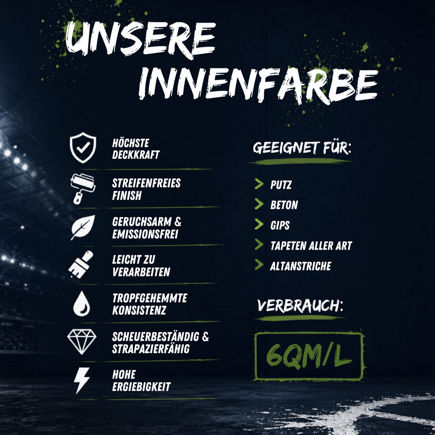 Innenfarbe, Wandfarbe, Wesergrün, Bremen Vereinsfarbe - Matt