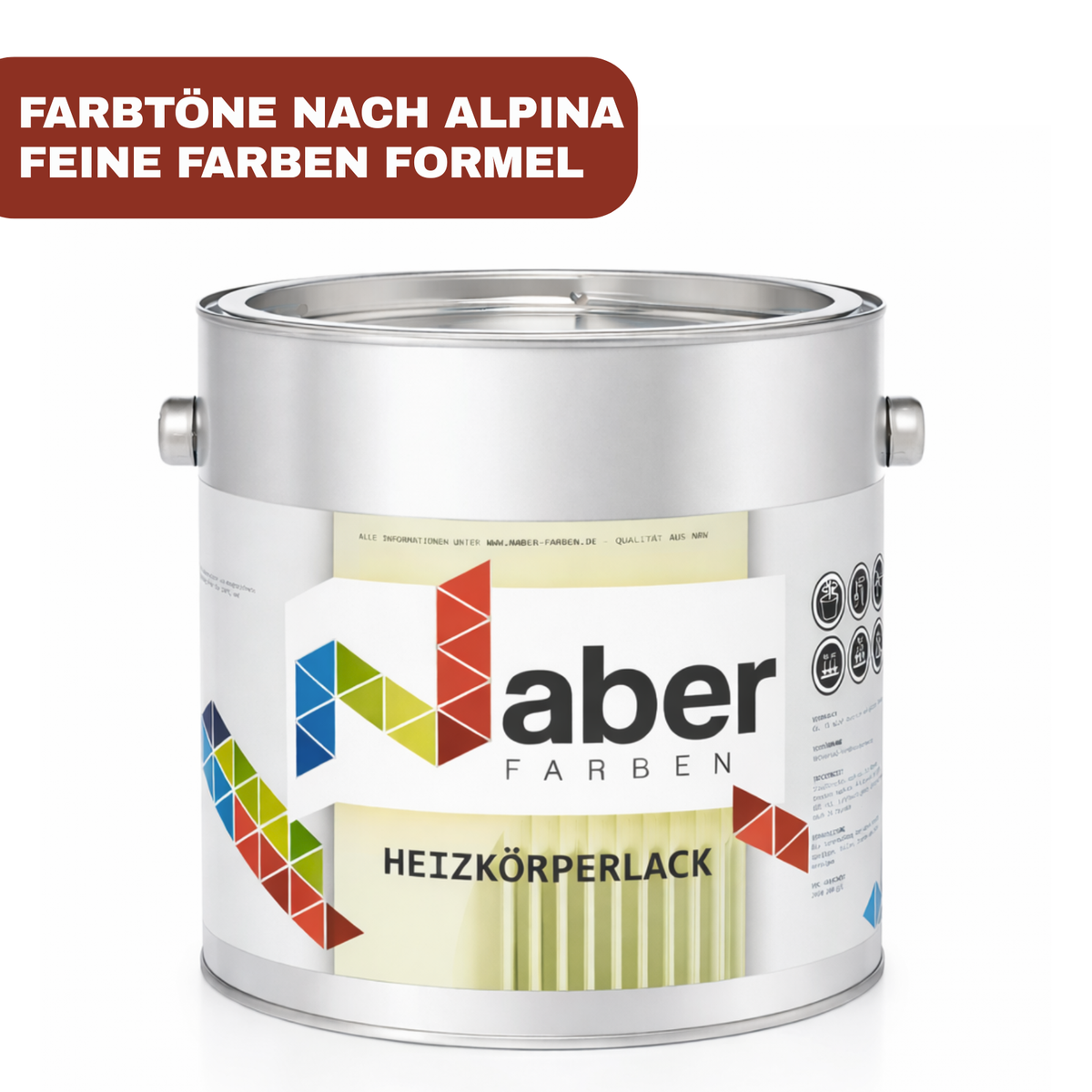 Heizkörperlack, Heizungslack, Hitzebeständig, Direkt auf Rost, Feine Farben Farbwahl - Seidenmatt