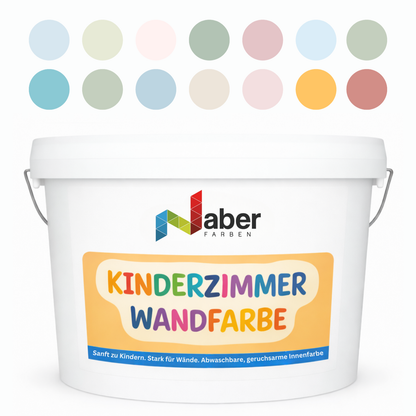 Kinderzimmer Wandfarbe, Kinderzimmerfarbe, Abwischbar, NCS Farbwahl - MATT
