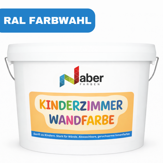 10 L Kinderzimmer Wandfarbe, Kinderzimmerfarbe, Abwaschbare Innenfarbe, Scheuerbeständig, RAL Farbwahl - MATT
